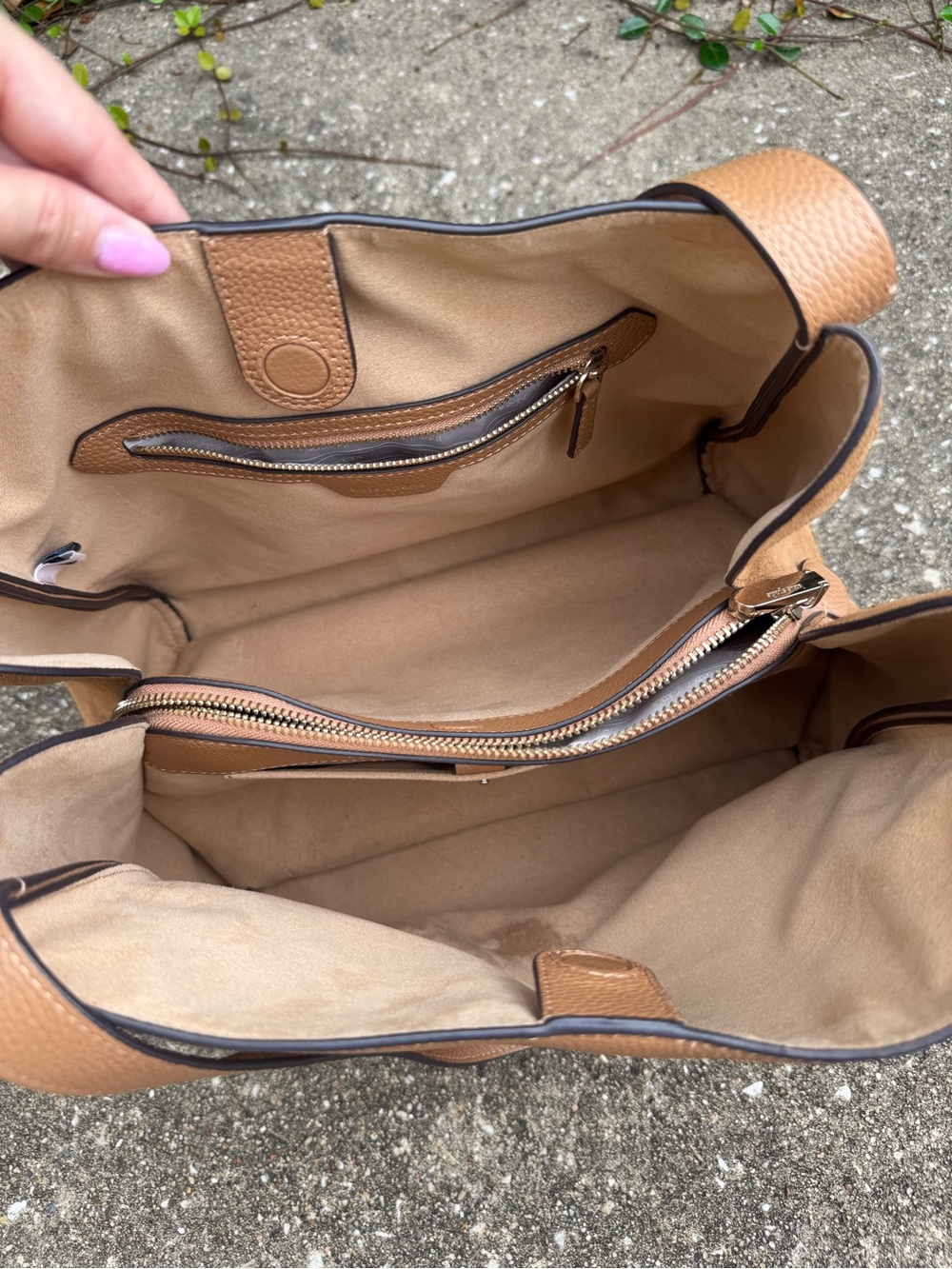 kate spade Pebbled Leather Shoulder Bag in Camel Tan - Picture 5 of 6